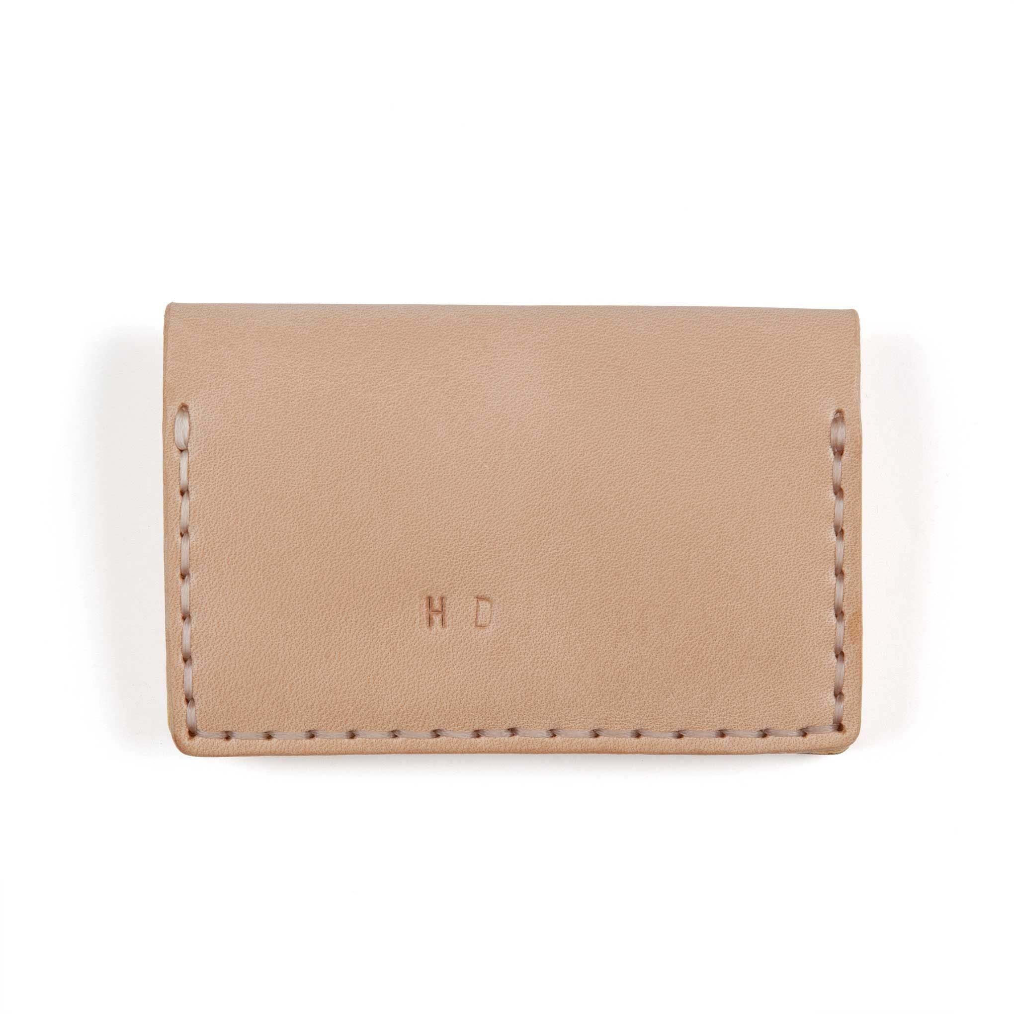 Card Holder, Hand Sewn - Nude