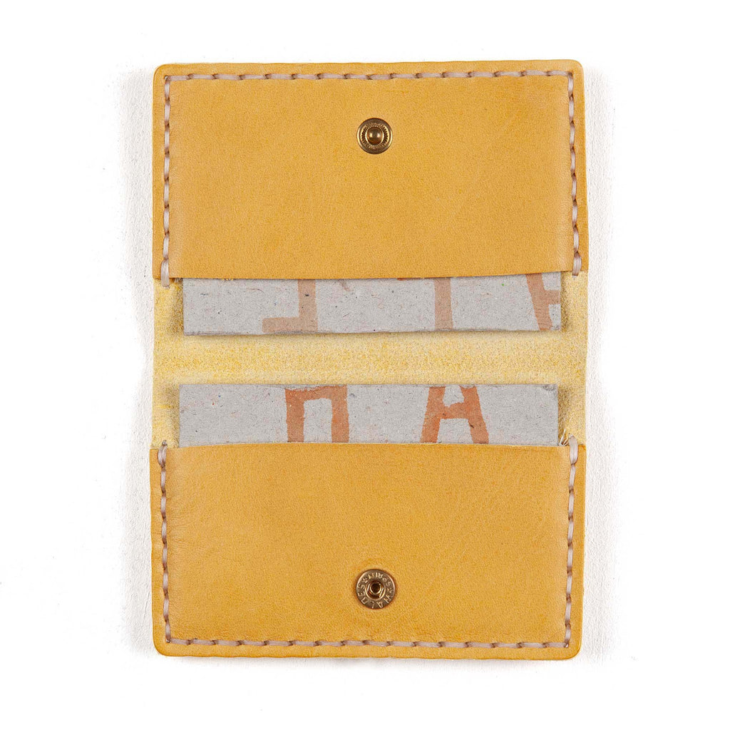 Card Holder, Hand Sewn - English Mustard