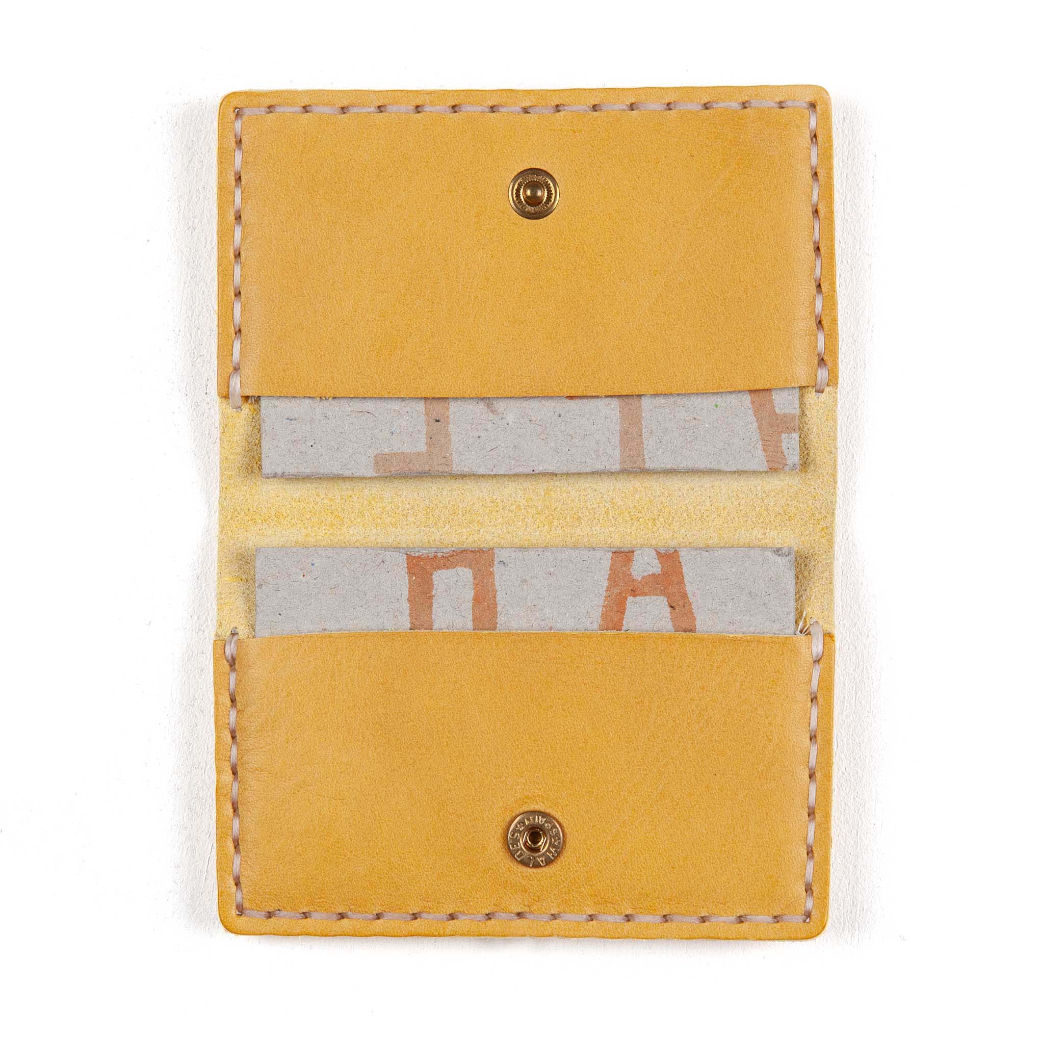 Card Holder, Hand Sewn - English Mustard