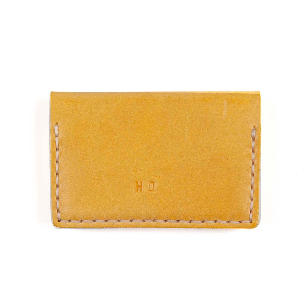 Card Holder, Hand Sewn - English Mustard
